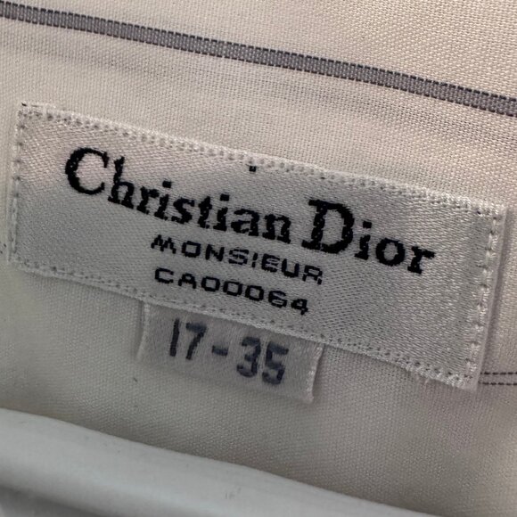 Christian Dior white striped long sleeve button down shirt size L/XL - Picture 4 of 4